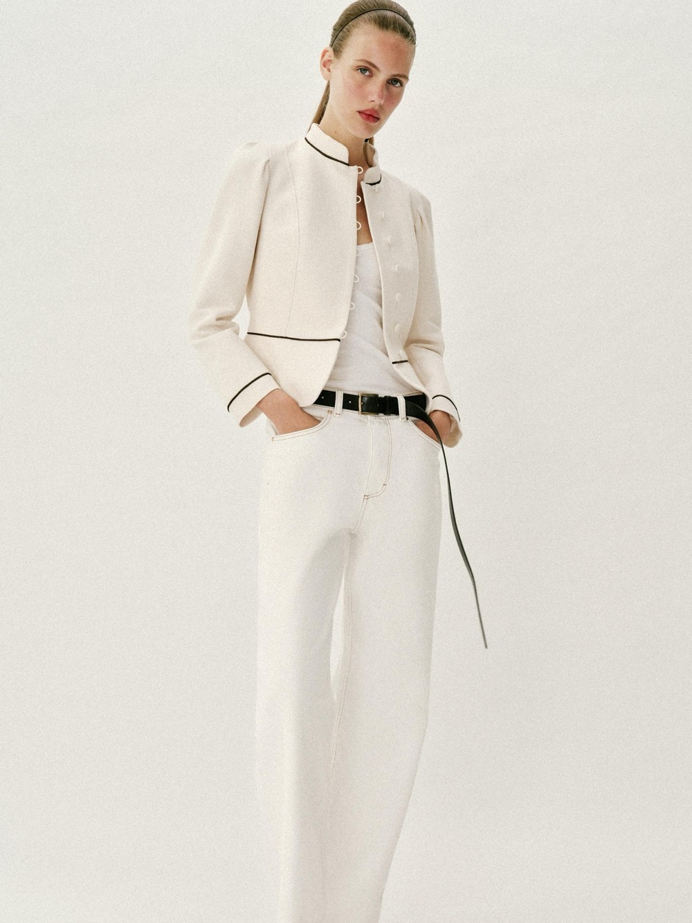 Zara Tailored Piping Blazer NWT - Picture 2 of 16